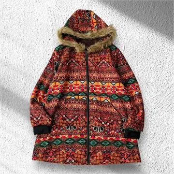 후드티 올 패턴 보아 안감 풀 집업 후드 있음 포켓 있음 긴팔 L