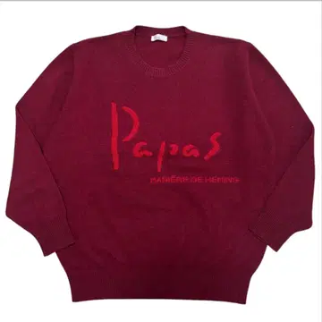 90s 파파스 올드 파파스 로고 니트 스웨터 크루넥 M