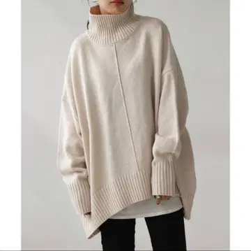 antiqua 안티카 하이넥 니트 아이스 베이지