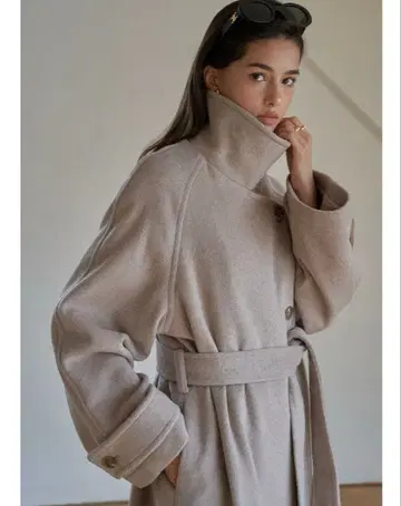 chelsea 하이넥 버튼 울 롱 코트 nugu