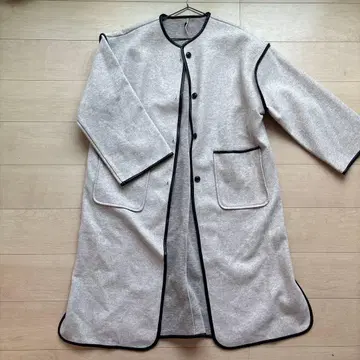 GRL 그레이지 롱 코트 M 사이즈 여성용 노카라 스티치