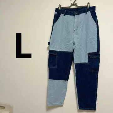 SHEIN 패치워크 데님 팬츠 L 남성용 여성용