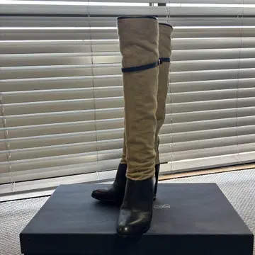 세르지오로시 롱 부츠 베이지와 블랙