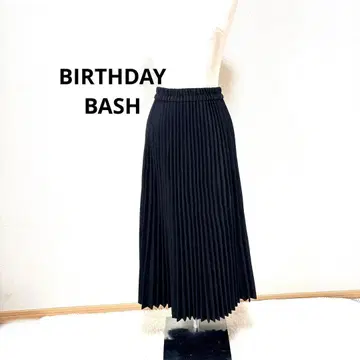 벌스데이 바쉬 플리츠 롱 스커트 블랙