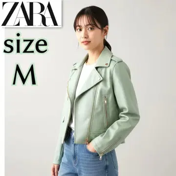 미사용 자라 ZARA 라이더 자켓 여성용 M 민트 그린