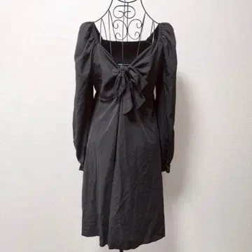 Y2K 발레코어 블랙코어 왕홍 백리본 원피스 XL