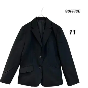 새상품급/SOFFICE/테일러드 자켓/싱글 버튼/울 혼방/11호/블랙