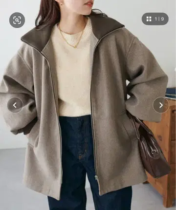 후드 부착 울 혼방 자켓