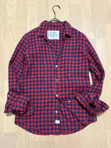 프랭크앤아이린 발리 플란넬 깅엄 레드 x 블랙 S