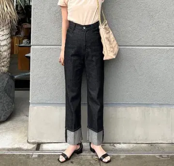 블랙 롤업 데님 S BASEMENT online