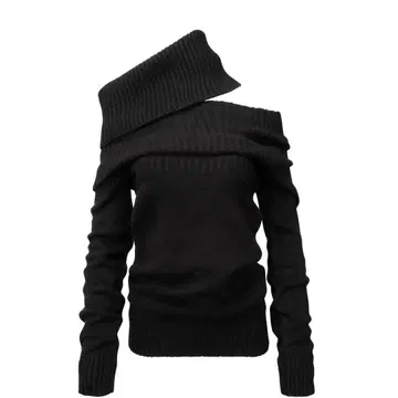 NACHE 2-WAY SHAWL KNIT BLACK 무신사