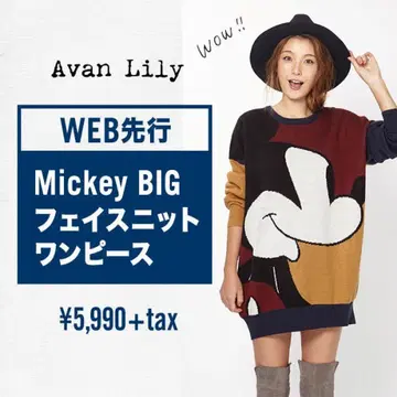 Avan Lily 미키마우스 니트 스웨터 오버 사이즈