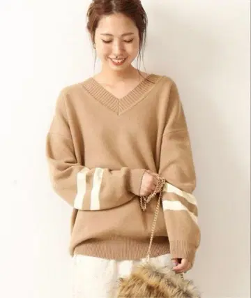 [ 새상품급 ] 스픽 앤 스팬 울 라인 V 니트 스웨터 오버 사이즈