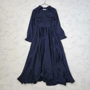 CELFORD 핸커치프 헤밍 원피스 36 네이비