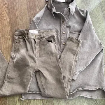 그램립스 VINTAGE-DYED 데님 자켓 스키니 세트