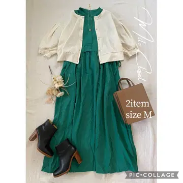 성인 포인트 컬러 원피스 세트 여성용 의류 묶음 판매 코디 세트업 M