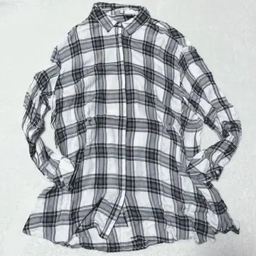 글로벌 워크 타탄 체크 셔츠 모노톤 루즈핏 캐주얼 L