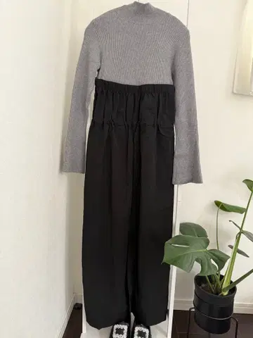 VIS 그레이 블랙 니트 원피스