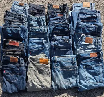 최종 가격 데님 팬츠 청바지 묶음 판매 20개 리메이크 소재 핸드메이드