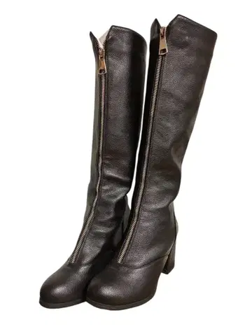 [ 새상품급 ] 블랙 롱 부츠 합성 피혁 23.5cm