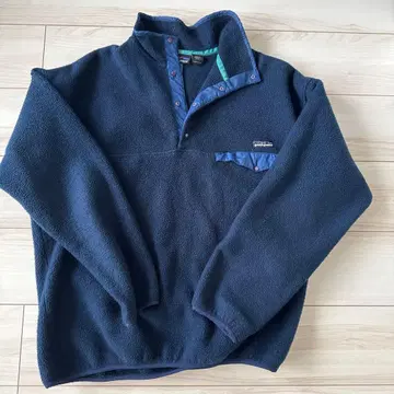 레어 90s 눈 없는 택 Patagonia 스냅T 신틸라 USA제 네이비