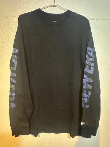 NEW ERA 블랙 긴팔 티셔츠 XXL