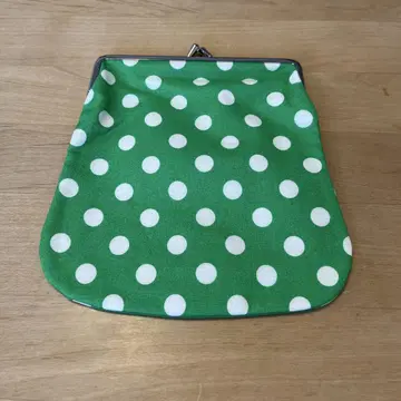 marimekko 물방울 패턴 프레임 파우치 그린