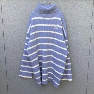 2916 [ NICE CLAUP ] F 스트라이프 롱 니트 튜닉 스웨터