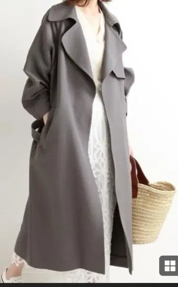 IENA 아세테이트 코튼 오버 체스터 코트 그레이 사이즈 36