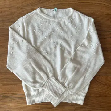 폭시 긴팔 니트 화이트 38