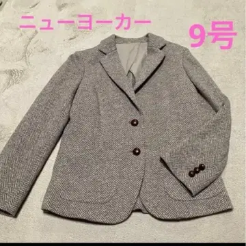 뉴요커 브라운 헤링본 테일러드 자켓 9호