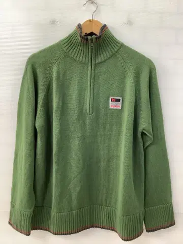 10.29 A845 도그데파트 하프 지퍼 니트 스웨터 그린