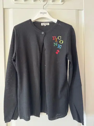 PICONE 블랙 가디건 터틀넥 앙상블