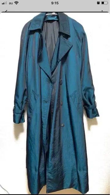 터콰이즈 트렌치코트 롱 기장