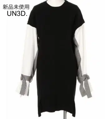 미사용 UN3D. 셔츠 도킹 니트탑