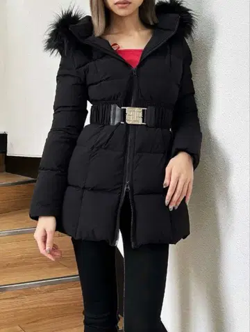 택 포함 새상품 [ TINY 작은 키 ] GYGY 벨트 롱 다운 코트