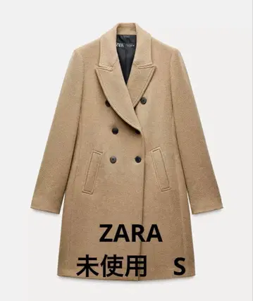 ZARA 카멜 더블 브레스트 롱 코트 S