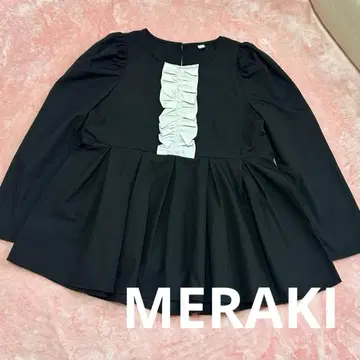 [ 새상품 ] MERAKI 바이컬러 프릴 디자인 블라우스
