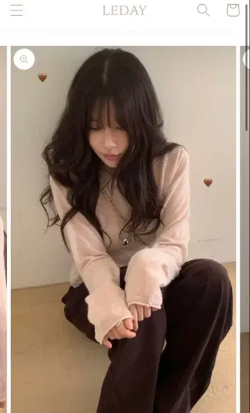 miel 원턱팬츠 brown s 사이즈