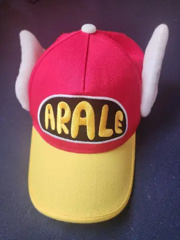 새상품급 아라레짱 모자 빨간색 노랑