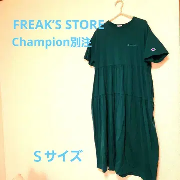 FREAKS STORE Champion 별주 그린 롱 원피스 반팔
