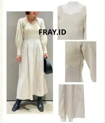 스퀘어넥 콤비 원피스 FWNO225089