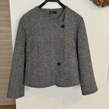 북유럽 생활 잡화점 부드러운 트위드 노카라 자켓