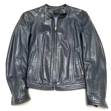 TOMORROW LAND 램 가죽 싱글 라이더 자켓 36