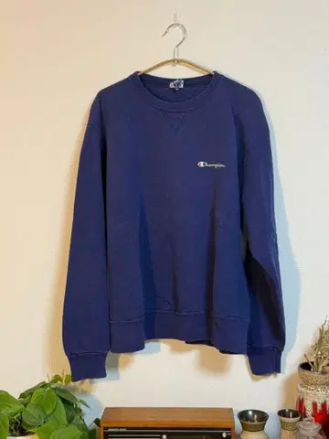 Champion 90s 빈티지 맨투맨 USA제 자수 택 네이비