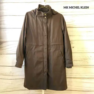 MICHEL KLEIN 후드 부착 자켓 라이너 다운 브라운