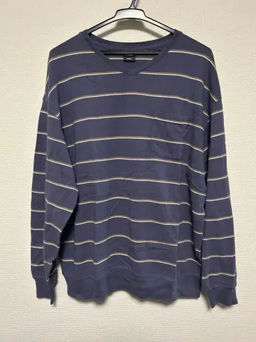 PWA 푸와 멀티 보더 T셔츠 카노코 V넥 즉시 완판