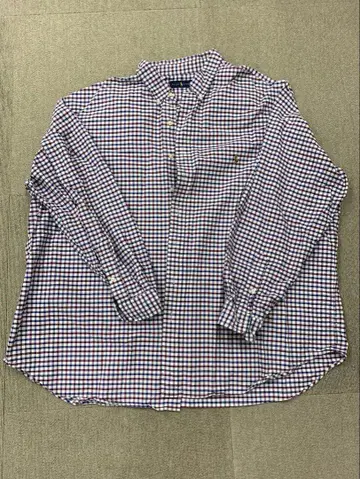 랄프 로렌 체크 무늬 긴팔 셔츠 코튼 100% 3XB