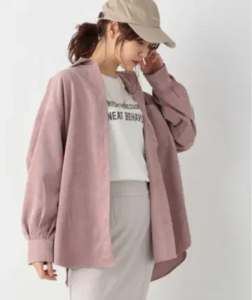 GLOBAL WORK 이지케어 코듀로이 셔츠 더스티 핑크