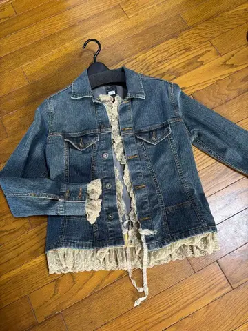 빈티지풍 데님 자켓 레이스 프릴 포함 자유구 23구 사에라 취향